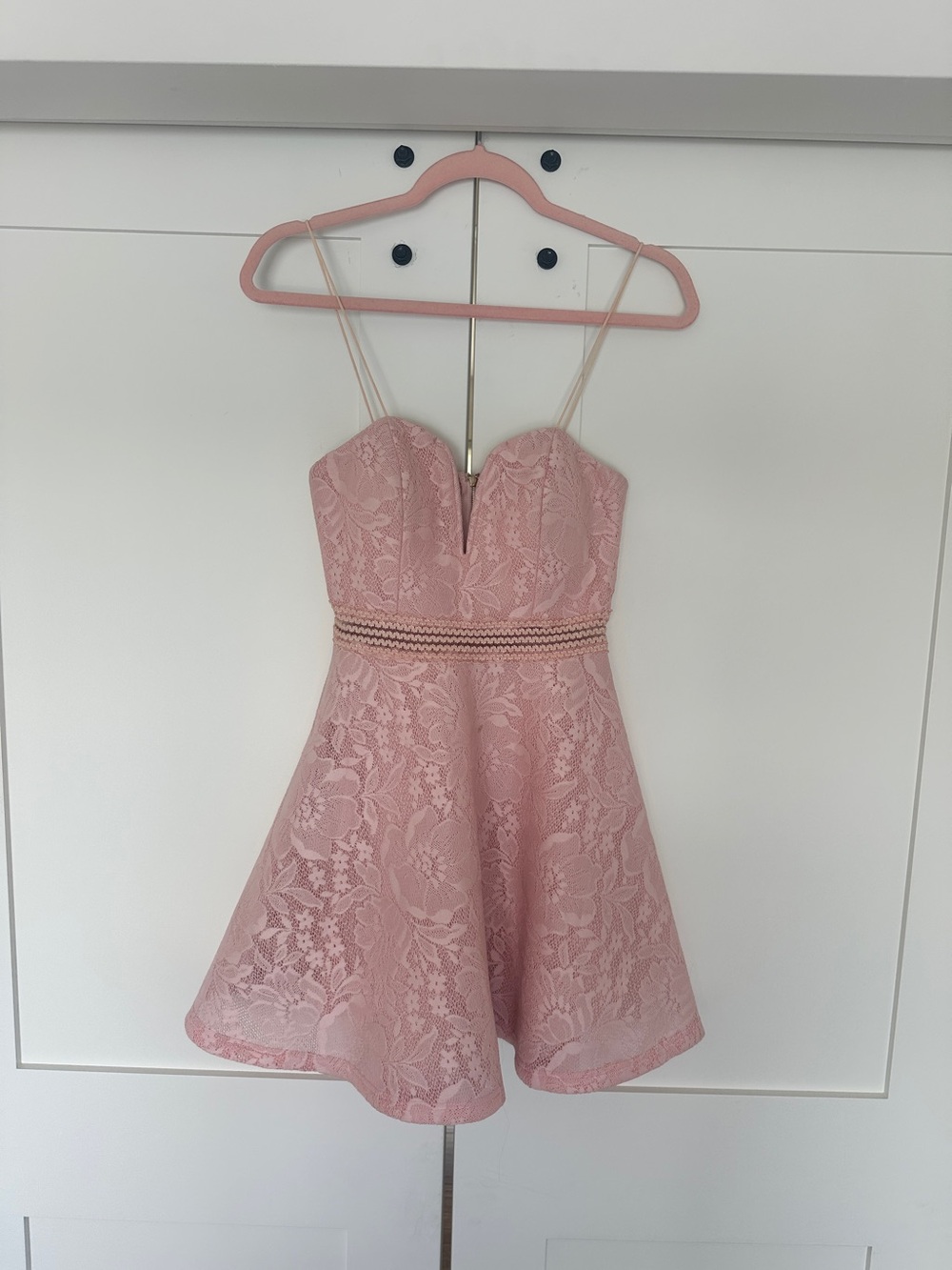 Papaya Lace Mini Dress in Pink/Blush Size Small A-Line